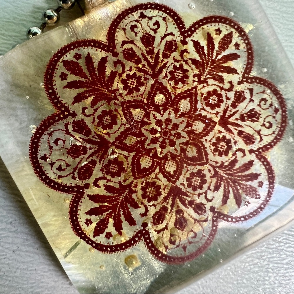 Spring Pendant Iridescent Art Glass